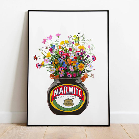 Marmite with Colourful Wildflowers Kitchen Art Print
