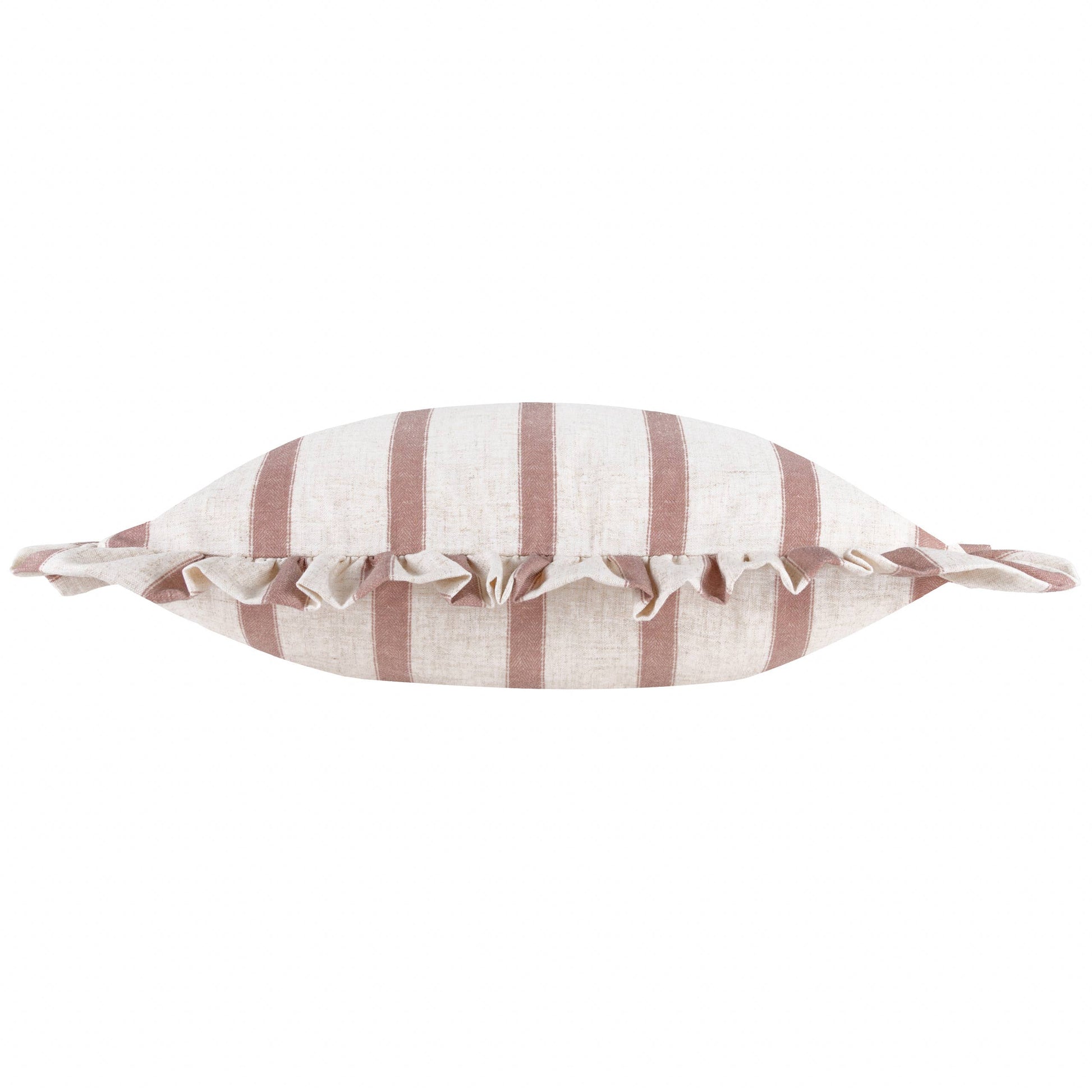 Connie Ruffle Cushion Clay Pink detail