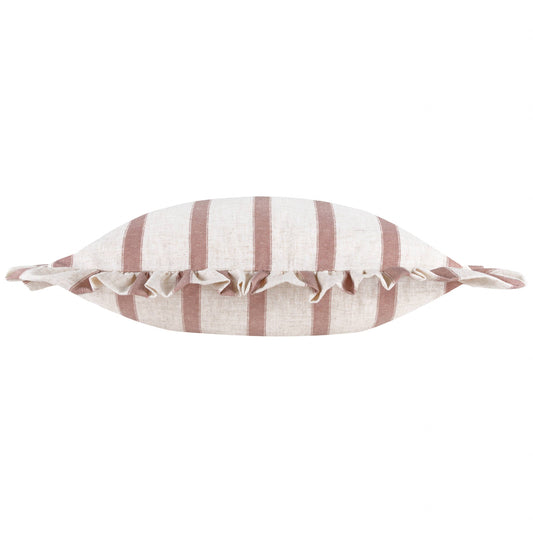 Connie Ruffle Cushion Clay Pink detail